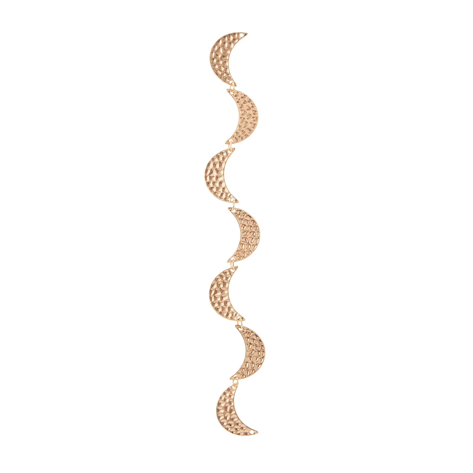 Gold Hammered Metal Moon Beads, 1" by Bead Landing™